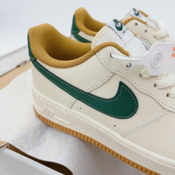 Hand-Crafted AF1 Cream White Beige Green Gum