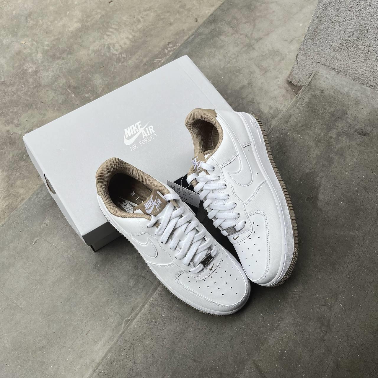 Hand-Crafted AF1 White/Taupe Custom Classic