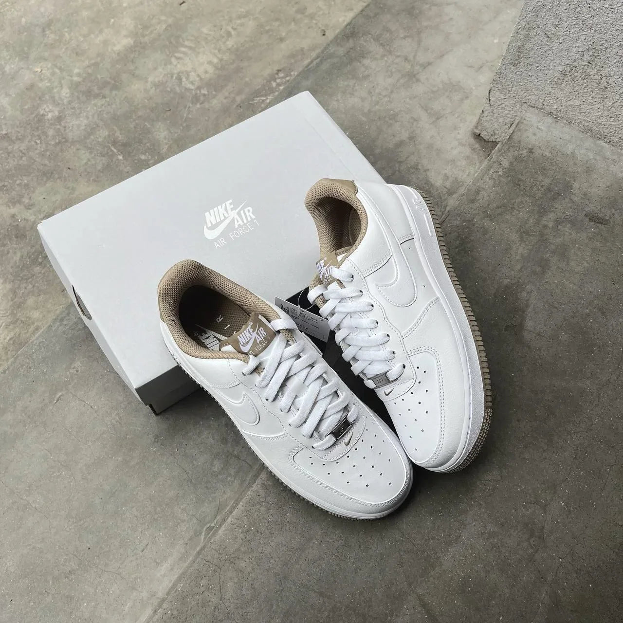 Hand-Crafted AF 1 White Taupe