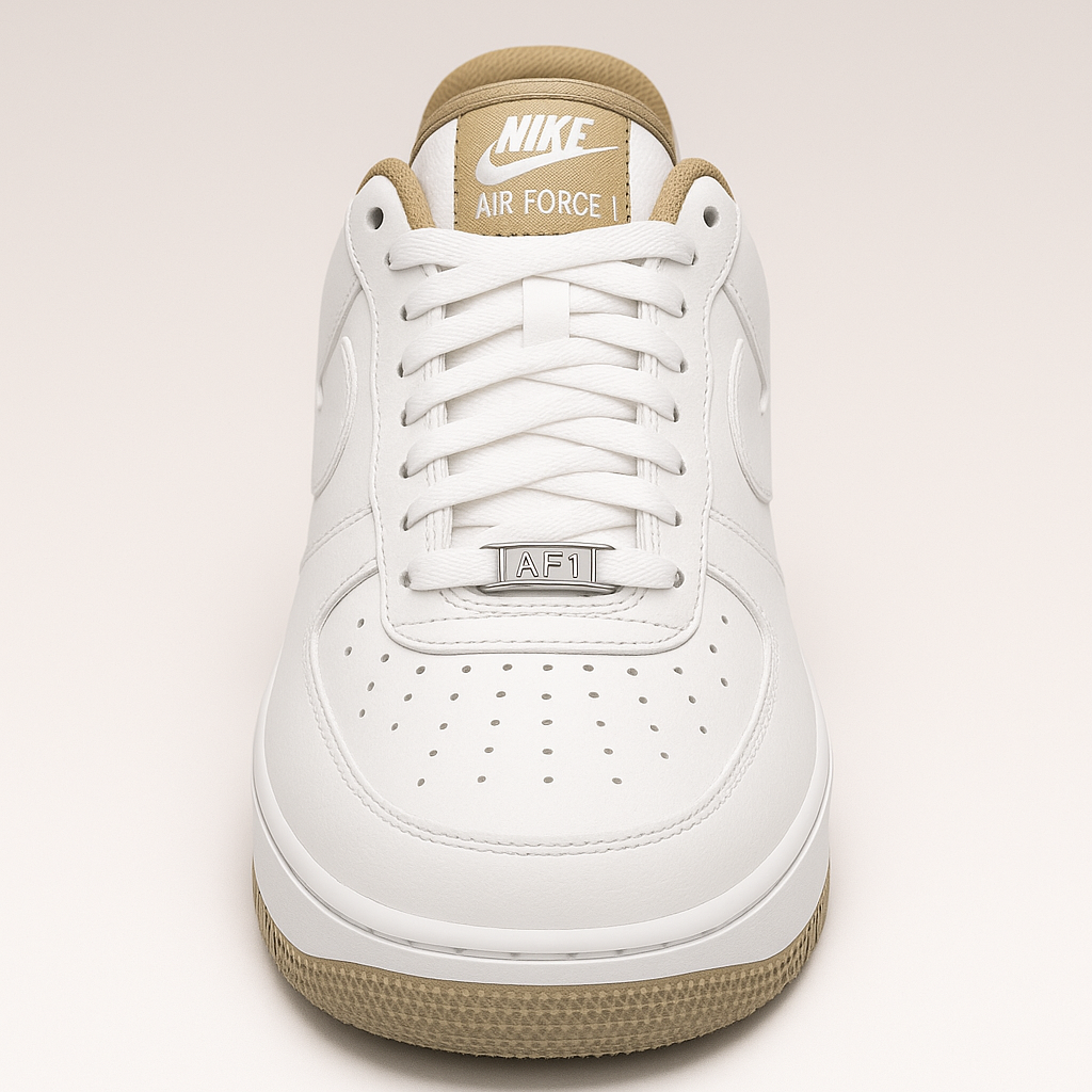 Hand-Crafted AF1 White/Taupe Custom Classic