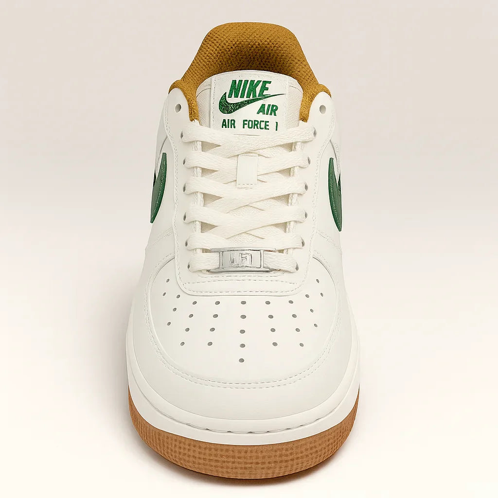 Hand-Crafted AF1 Cream White Beige Green Gum